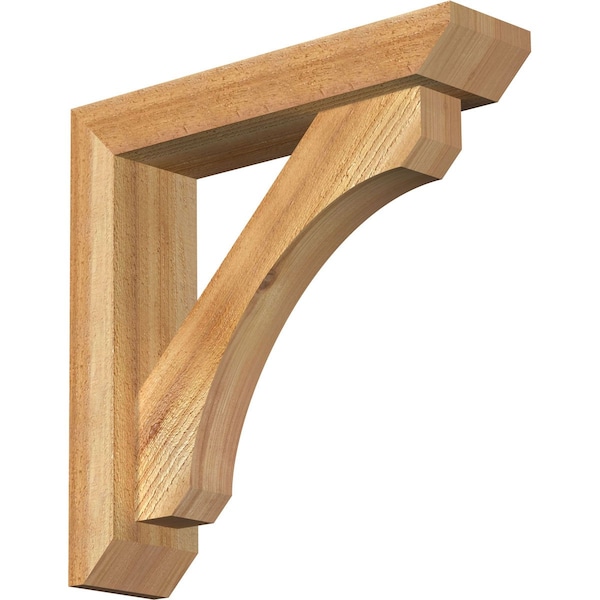 Ekena Millwork Legacy Slat Rough Sawn Bracket w/ Offset Brace, Western Red Cedar, 4"W x 16"D x 16"H BKT0402X16X16LEC06RWR - main